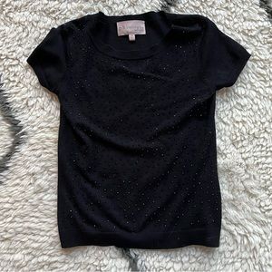 Philosophy Beaded Knit Top – Black Sparkle – Size XS